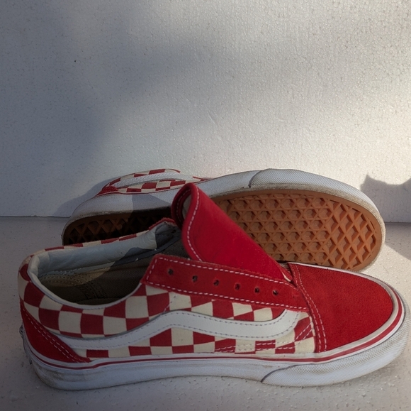 Vans Ol Skool low suede w red and white checks, used good condition - Picture 4 of 6